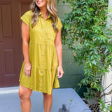 Estrella Chartreuse Green Mini Dress KUT