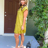 Estrella Chartreuse Green Mini Dress KUT
