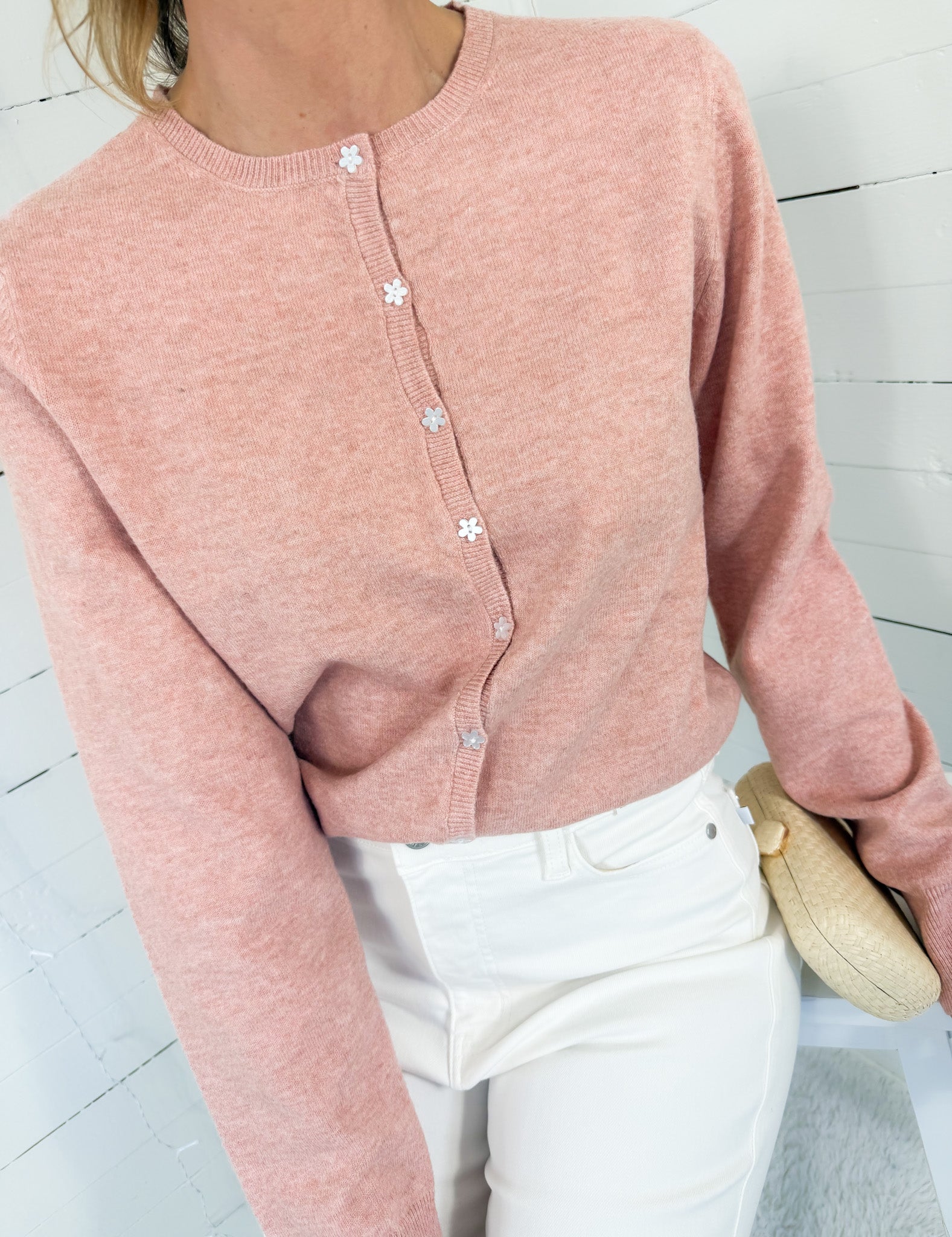 Evans Blush Flower Button Cardigan Thing Between