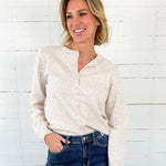 Evans Heather Oat Flower Button Cardigan Things Between