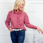 Evelyn Red + Blue Plaid Ruffle Top Compania Fantastica