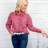 Evelyn Red + Blue Plaid Ruffle Top Compania Fantastica
