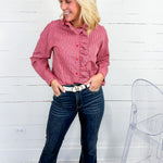 Evelyn Red + Blue Plaid Ruffle Top Compania Fantastica