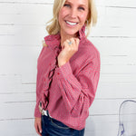 Evelyn Red + Blue Plaid Ruffle Top Compania Fantastica