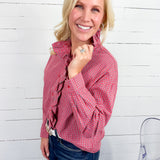 Evelyn Red + Blue Plaid Ruffle Top Compania Fantastica