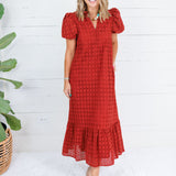 Evelyn Rust Eyelet Maxi Dress Entro