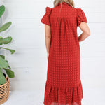 Evelyn Rust Eyelet Maxi Dress Entro