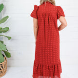 Evelyn Rust Eyelet Maxi Dress Entro