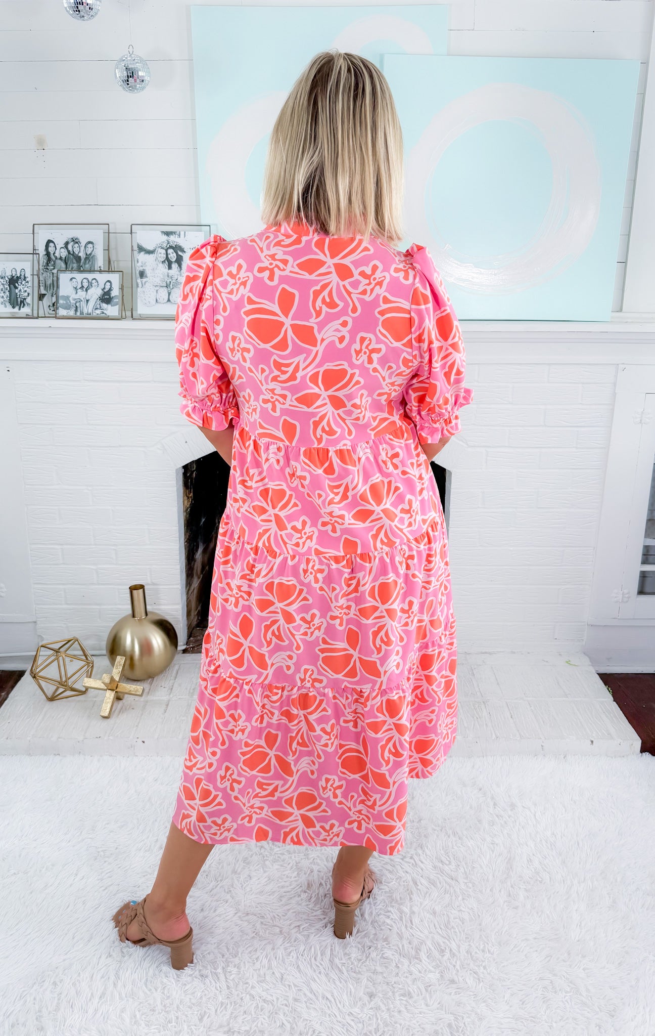 Evie Coral Blossom Breeze Dress Mary Square