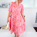Evie Coral Blossom Breeze Dress Mary Square