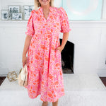 Evie Coral Blossom Breeze Dress Mary Square
