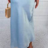 Fairley Baby Blue Satin Slip Skirt TCEC