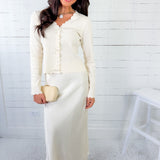 Fairley Cream Satin Slip Skirt TCEC