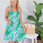 Fairview Powder Blue + Lawn Floral Mini Dress Entro