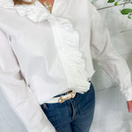 Fallon White Ruffle Front Top Compania Fantastica