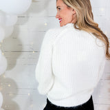 Fergie White Sparkle Button Sweater Molly Bracken