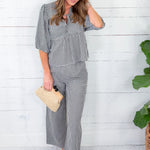 Ferlita Black + White Gingham Tie Top Velvet Heart