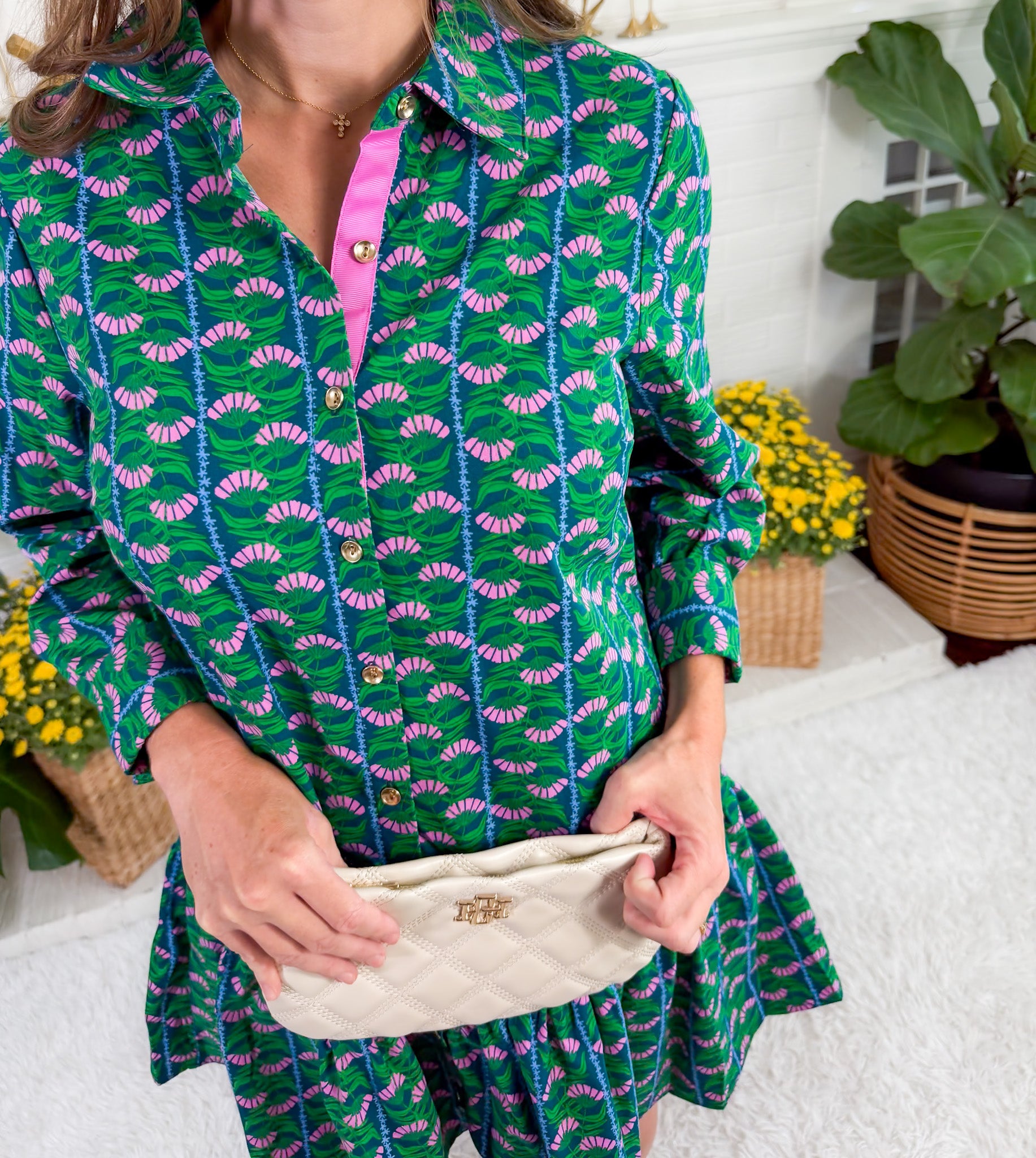 Fiona Green Honey Vines Dress Mary Square