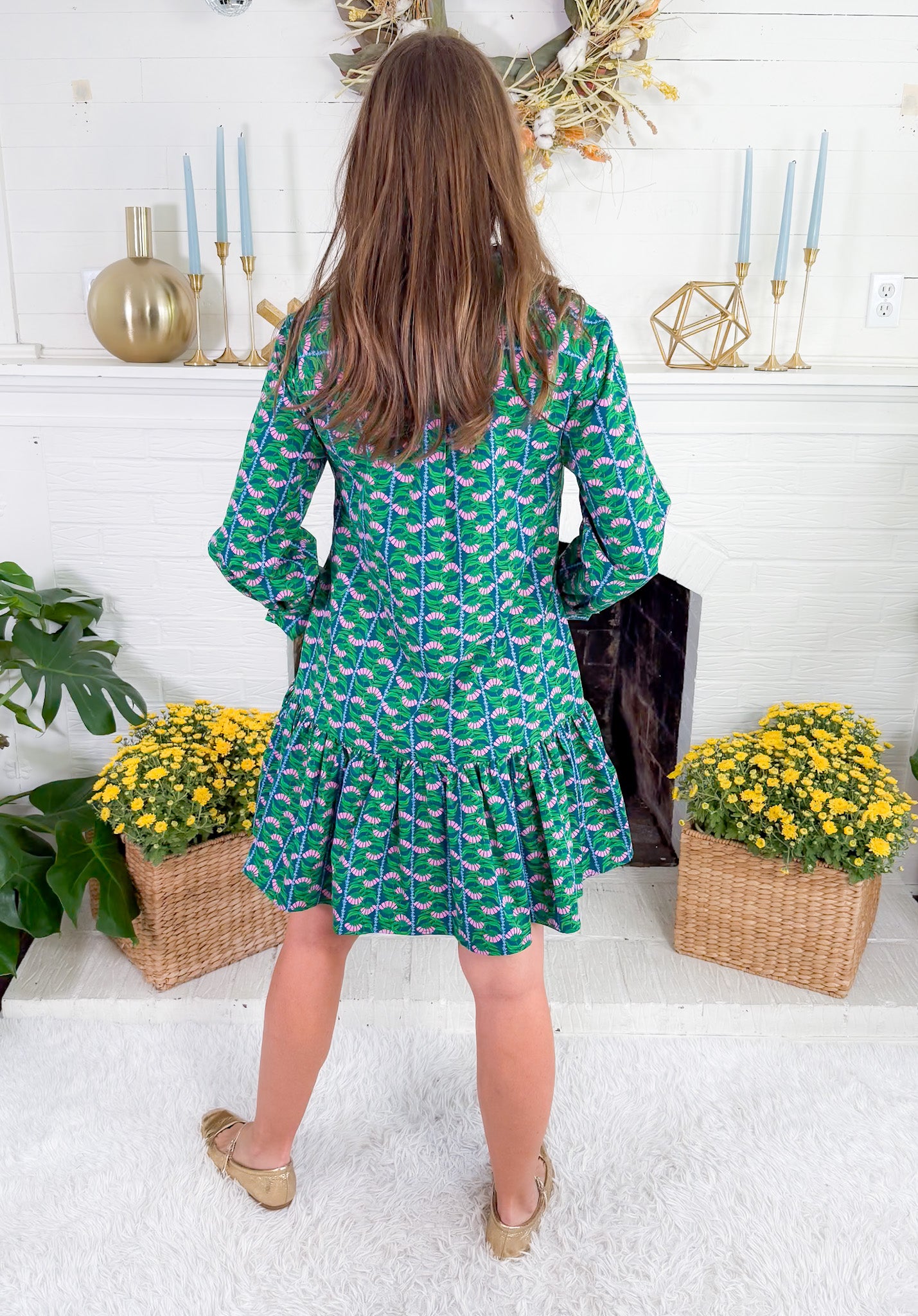 Fiona Green Honey Vines Dress Mary Square