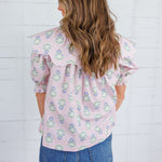 Fisher French Floral Scallop Collar Top Karlie