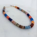 Flat Resin Disc Multi Beaded Necklace