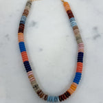 Flat Resin Disc Multi Beaded Necklace
