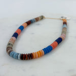 Flat Resin Disc Multi Beaded Necklace
