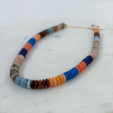 Flat Resin Disc Multi Beaded Necklace