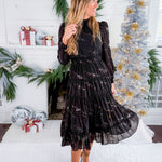 Fleming Scattered Sequin Black Maxi Dress