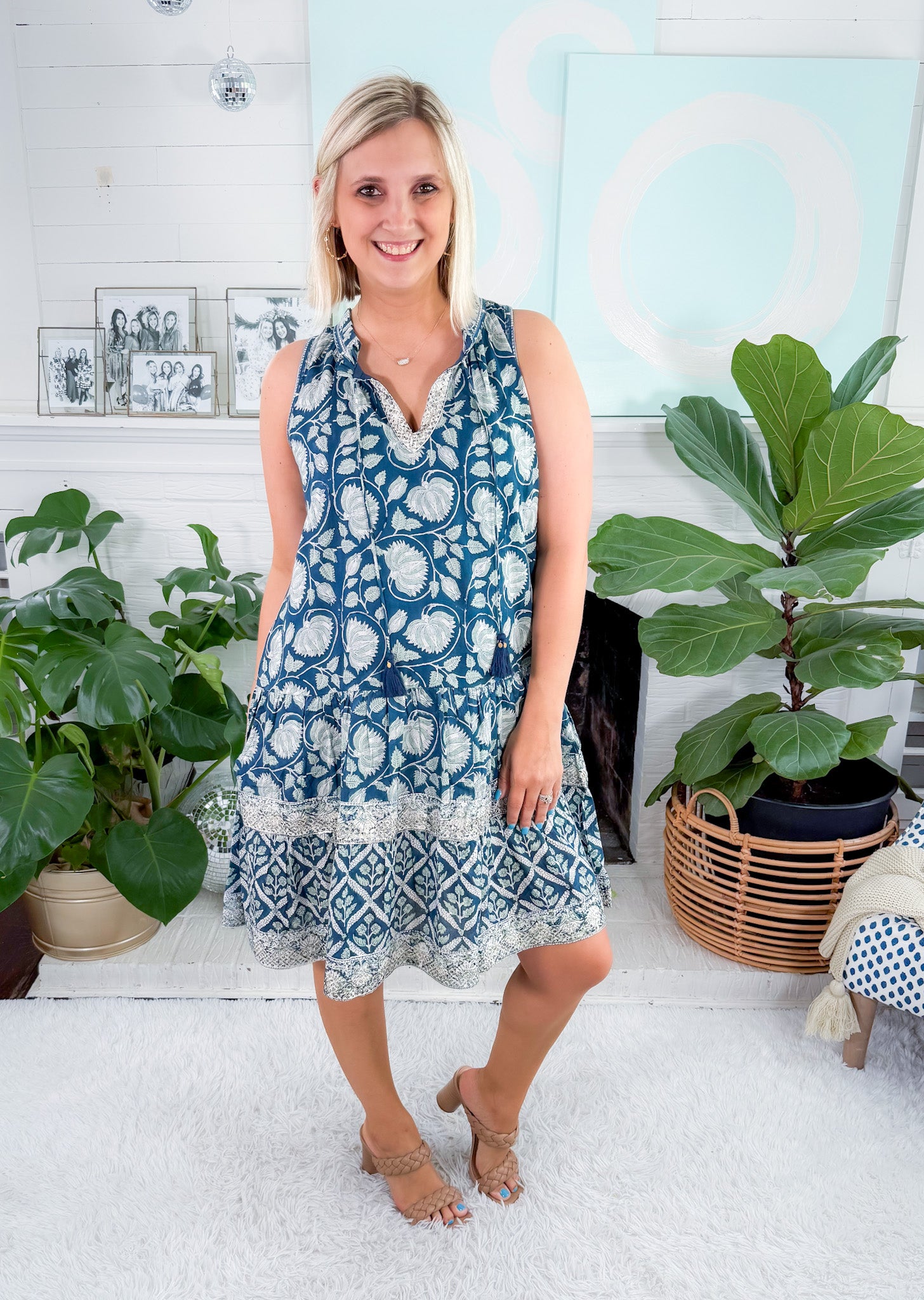 Fleur Navy Sea Sundress Azure and Indigo