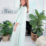 Fore Mint Striped Maxi Shirt Dress