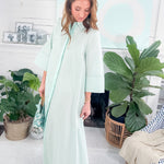 Fore Mint Striped Maxi Shirt Dress