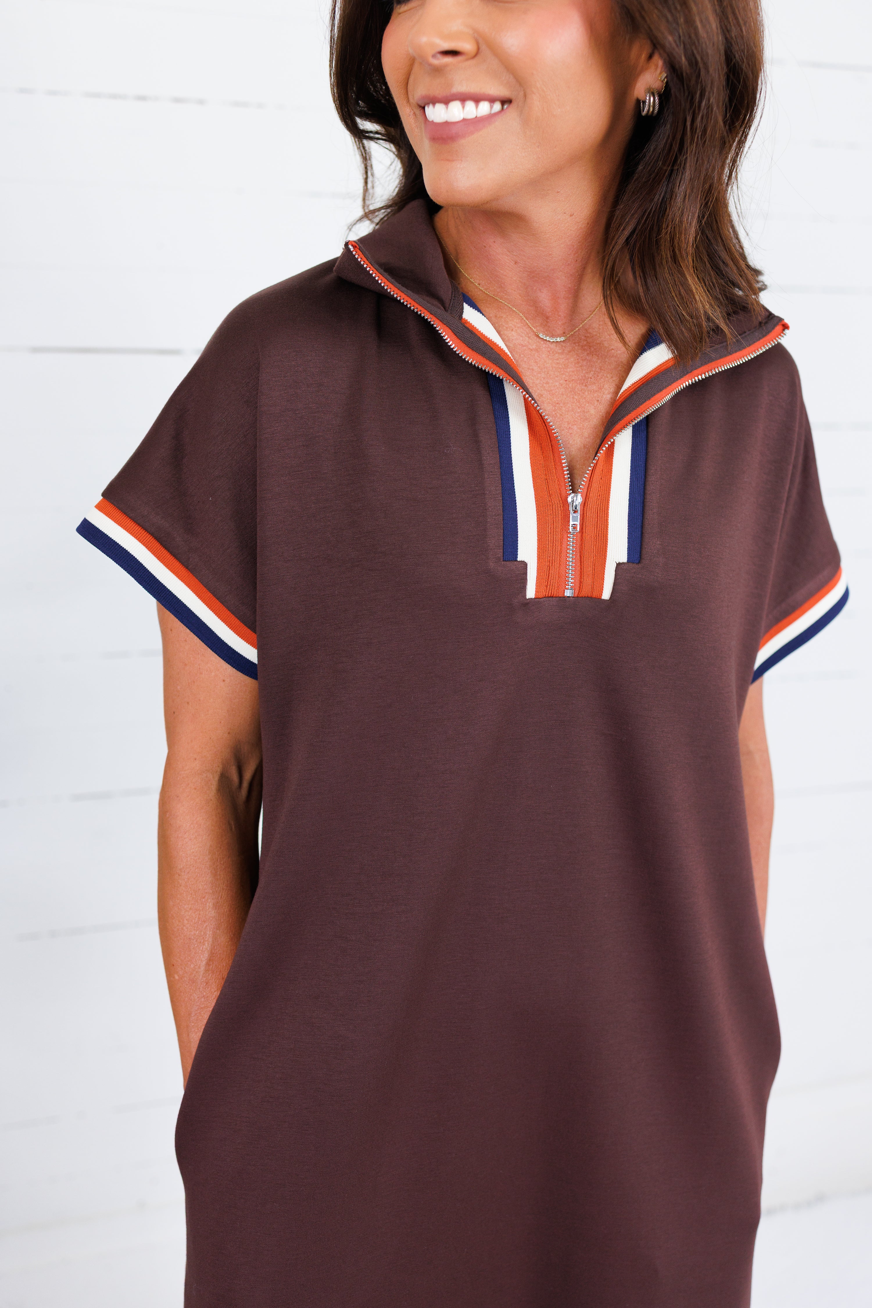 Forsyth Chocolate Brown Knit Caftan Jodifl