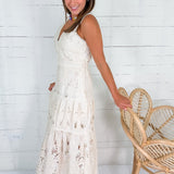 Francia Cream Lace Tiered Maxi Dress