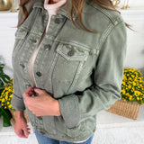 Franklin Olive Knit Denim Style Jacket
