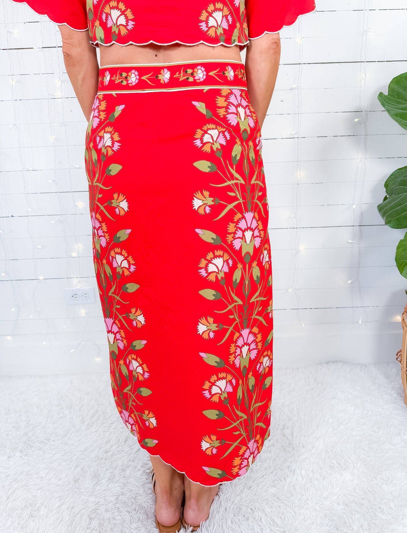 Frannie Poppy Indian Flower Maxi Skirt Elizabeth James the Label 