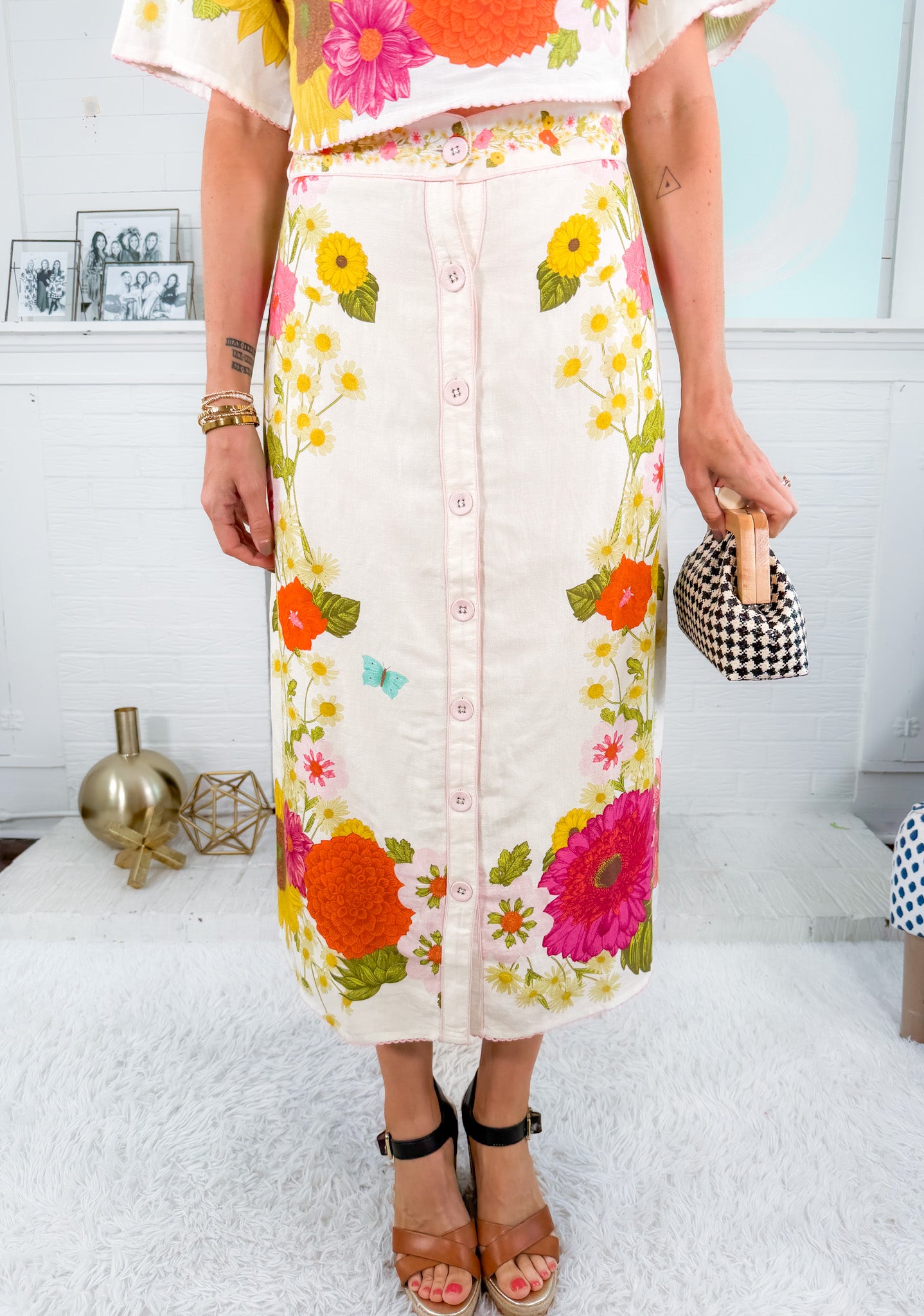 Frannie Ivory Wildflower Maxi Skirt Elizabeth James the Label 
