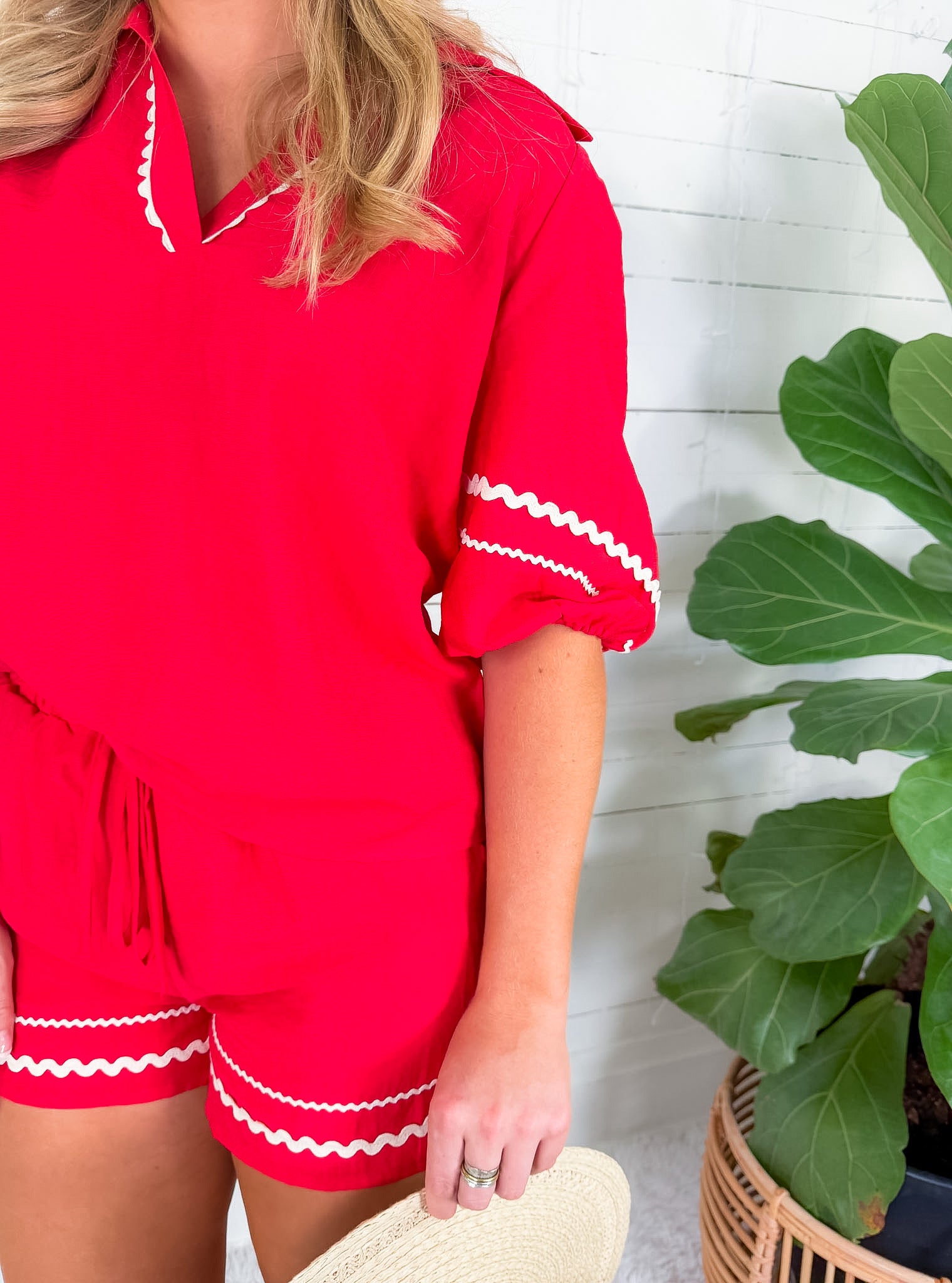 Freedom Red Puff Sleeve Top Naked Zebra 