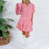 Freeman Red Polka Dot Mini Dress