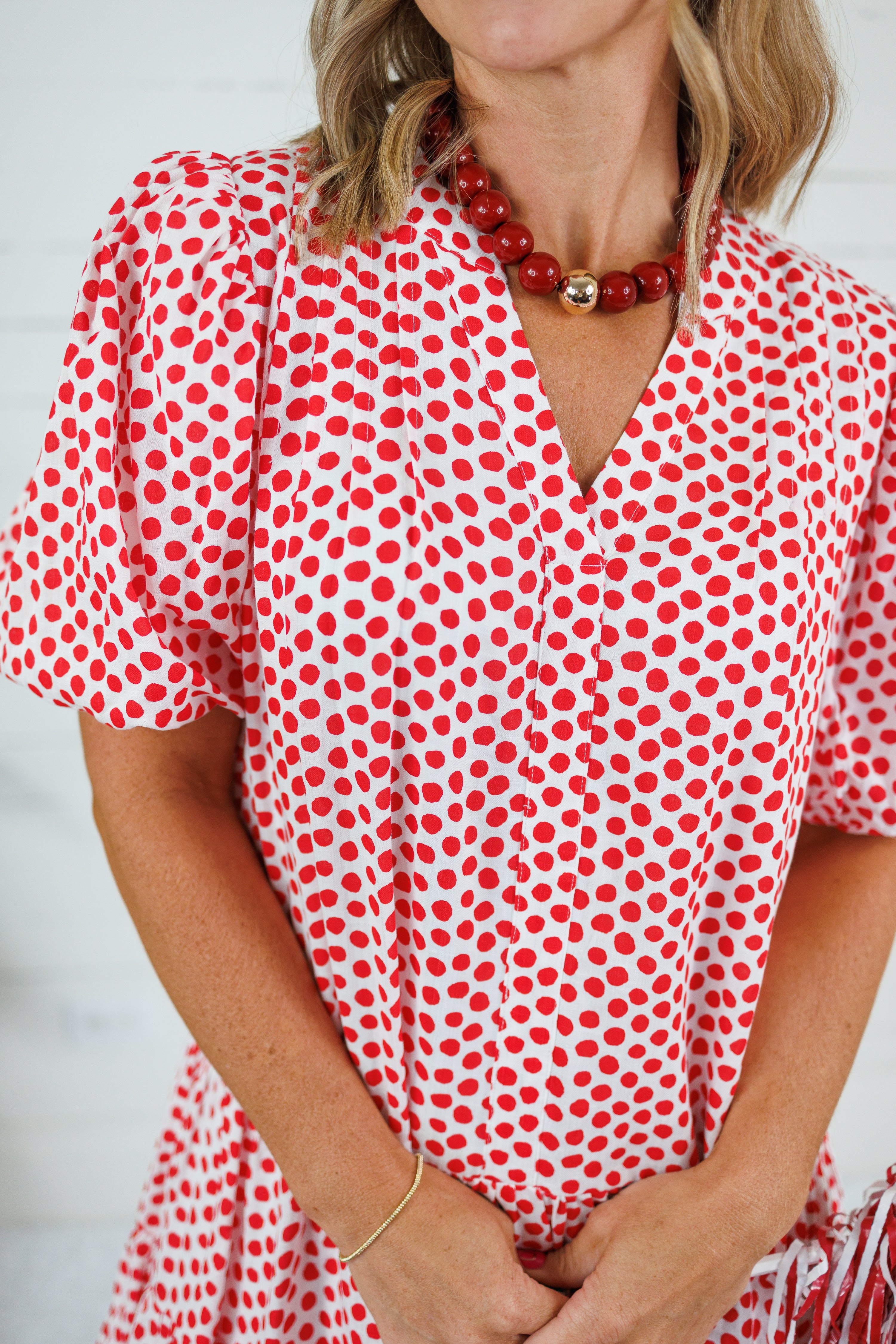 Freeman Red Polka Dot Mini Dress