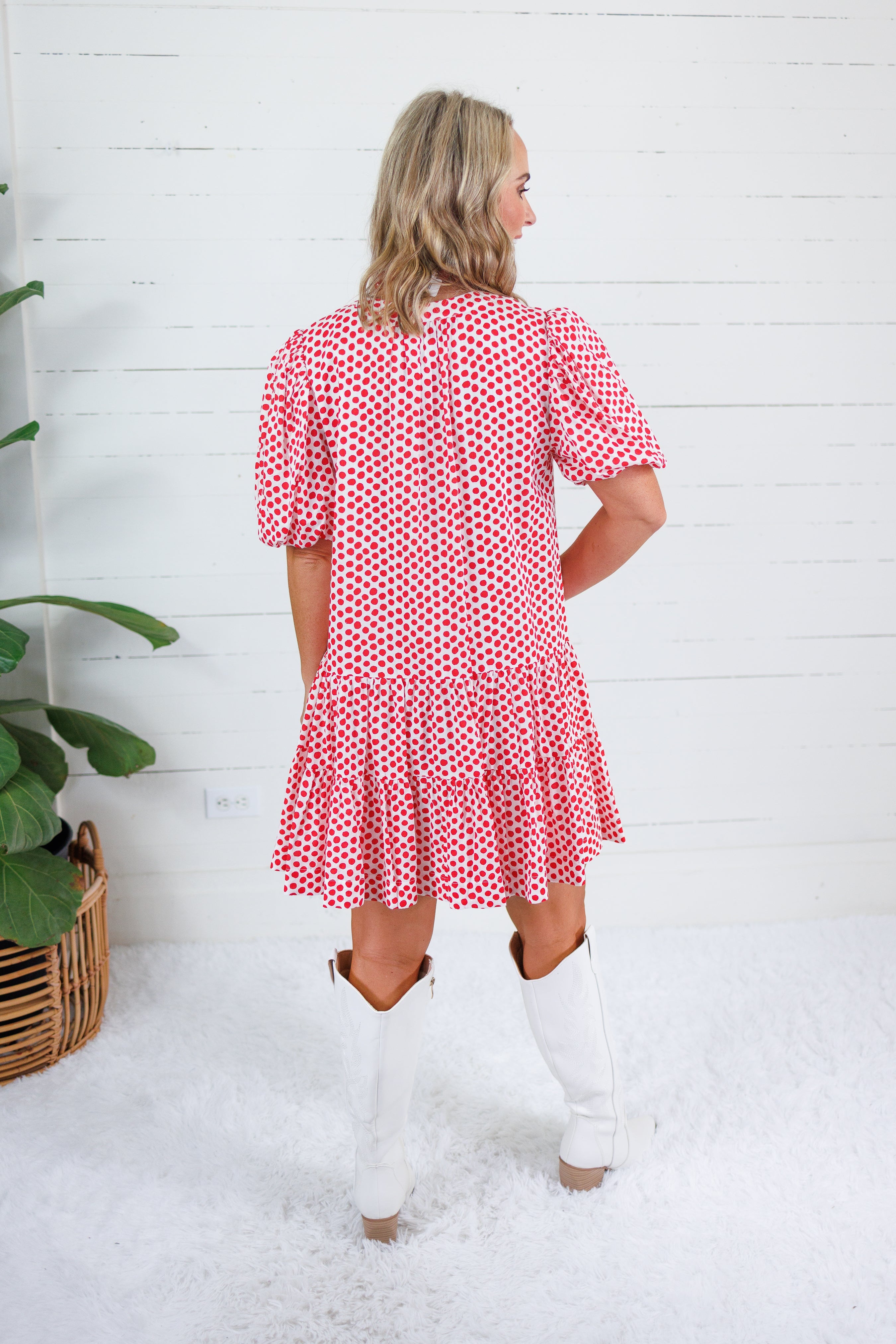 Freeman Red Polka Dot Mini Dress