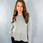 Frenchy Heather Grey Sweater Pinch