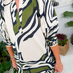 Freya Zebra + Olive Mini Dress Maude Vivante