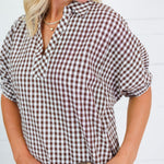 Frontier Cocoa Gingham Caftan Dress Entro