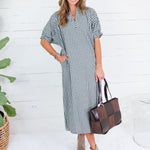 Frontier Pine Gingham Caftan Dress Entro