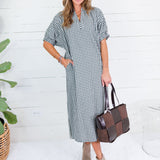 Frontier Pine Gingham Caftan Dress Entro