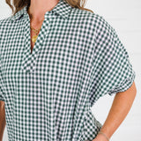 Frontier Pine Gingham Caftan Dress Entro