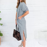Frontier Pine Gingham Caftan Dress Entro