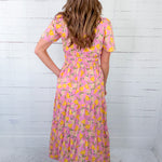 Fuller Pink + Yellow Floral Tiered Maxi Dress