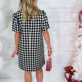 Gable Black Plaid Mini Dress